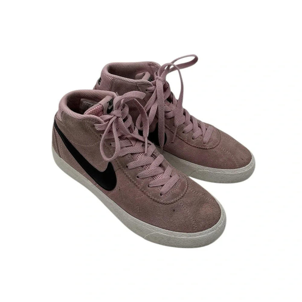 Women's Nike SB Bruin High Skate Shoes Medium Soft Pink Suede DR0126-600 Size 6 - Picture 1 of 8